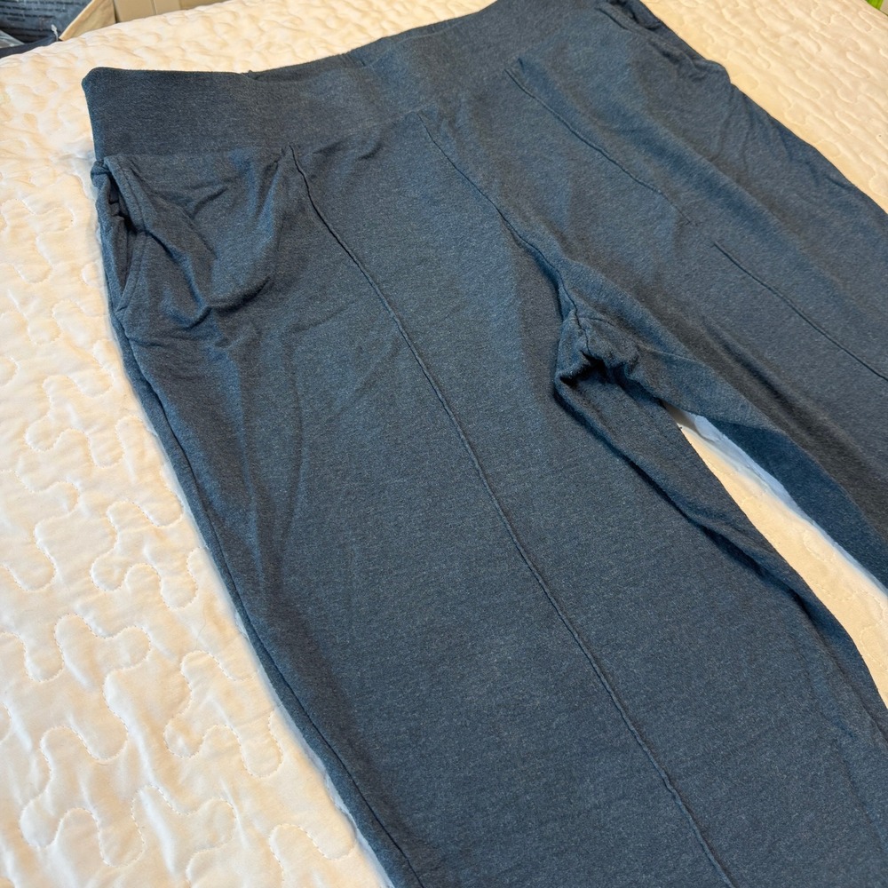 PURE JILL Women L Pants Gray Tranquility Straight GYM YOGA STRETCH COZY COMFORT